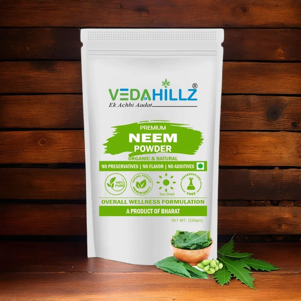 Vedahillz Neem Powder Made from Carefully Selected Neem Leaves